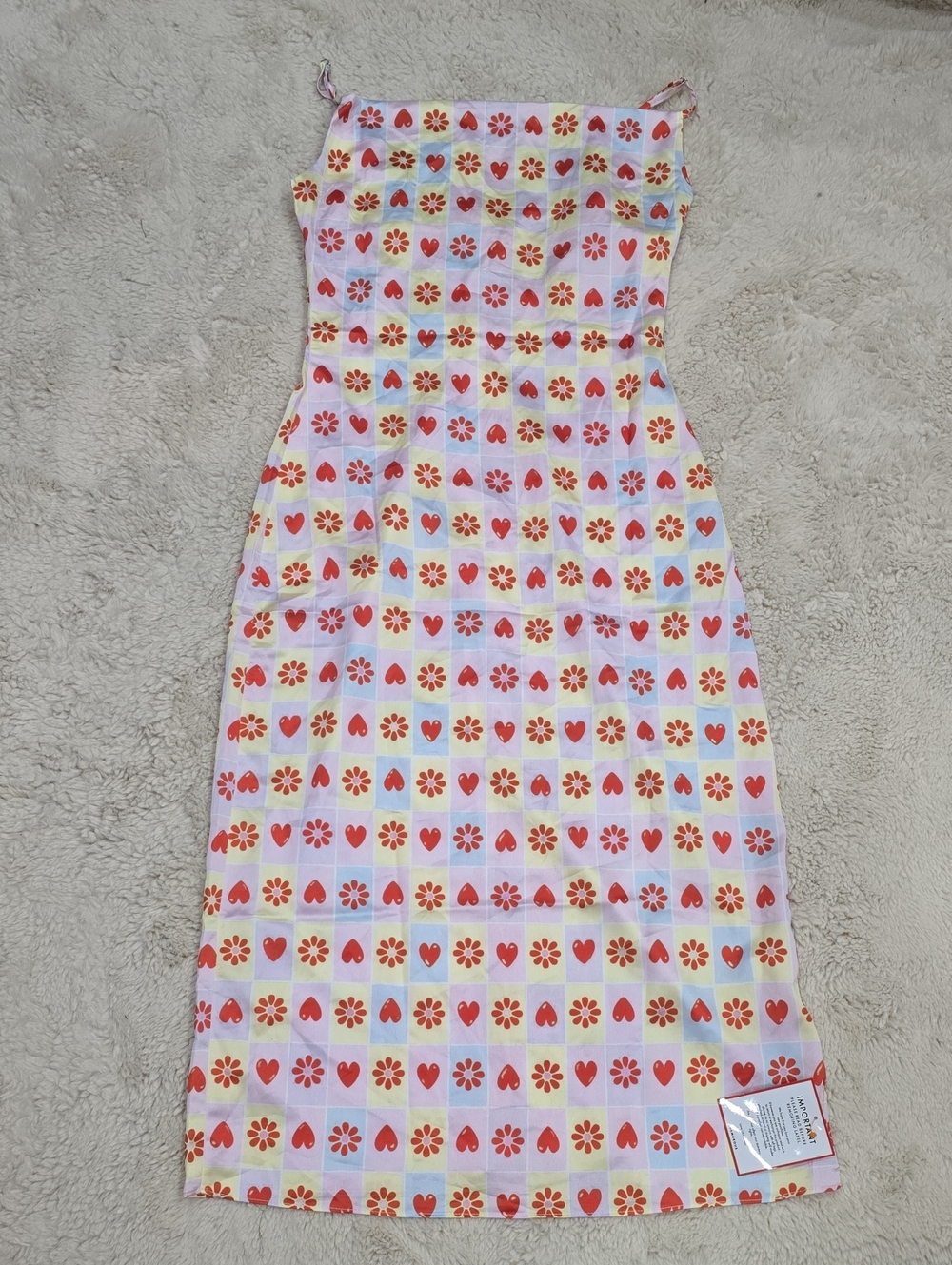 Glamorous Pink Heart & Floral Print Sundress